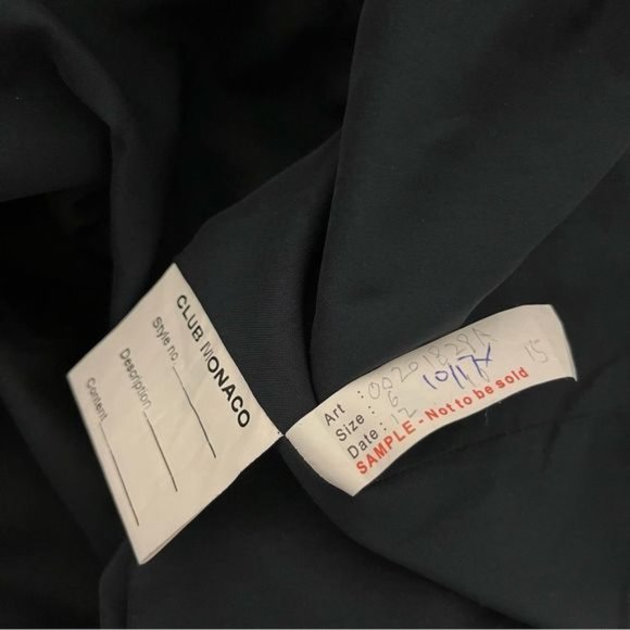 Club Monaco Textured diamond print blue yellow shift dress Short sleeves size 6 - Picture 11 of 12